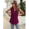 imageBlingfit Womens V Neck Guipure Lace Tank Tops Sleeveless Dressy Blouses Summer Casual SolidFloral Tunic ShirtsApurple Red