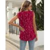 imageBlingfit Womens V Neck Guipure Lace Tank Tops Sleeveless Dressy Blouses Summer Casual SolidFloral Tunic ShirtsBwine Red Floral