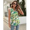 imageBlingfit Womens V Neck Guipure Lace Tank Tops Sleeveless Dressy Blouses Summer Casual SolidFloral Tunic ShirtsByellow Green Printed
