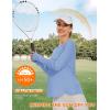 imageBlingfit Womens Workout Tops Long Sleeve Running Hiking Athletic Gym Shirts Lightweight UPF50 UV Rash Guard Sun ProtectionHazel Blue