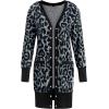 imageII ININ Women Long Sleeve Leopard Print Coat Knit Cardigan with Pockets Ribbed Neckline Open Front Snap Button Down Outwear