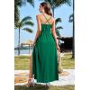 imageII ININ Womens 2025 Maxi Sundresses Summer Beach Long Wrap VNeck FloralSolid Casual Dress for WomenAgreen