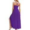 imageII ININ Womens 2025 Maxi Sundresses Summer Beach Long Wrap VNeck FloralSolid Casual Dress for WomenApurple