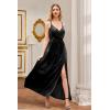 imageII ININ Womens 2025 Maxi Sundresses Summer Beach Long Wrap VNeck FloralSolid Casual Dress for WomenVelvet Black