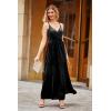 imageII ININ Womens 2025 Maxi Sundresses Summer Beach Long Wrap VNeck FloralSolid Casual Dress for WomenVelvet Black