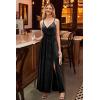 imageII ININ Womens 2025 Maxi Sundresses Summer Beach Long Wrap VNeck FloralSolid Casual Dress for WomenVelvet Black