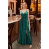 imageII ININ Womens 2025 Maxi Sundresses Summer Beach Long Wrap VNeck FloralSolid Casual Dress for WomenVelvet Green