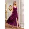 imageII ININ Womens 2025 Maxi Sundresses Summer Beach Long Wrap VNeck FloralSolid Casual Dress for WomenVelvet Wine