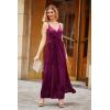 imageII ININ Womens 2025 Maxi Sundresses Summer Beach Long Wrap VNeck FloralSolid Casual Dress for WomenVelvet Wine