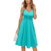imageII ININ Womens 2025 Sundresses Casual Summer Tank Dress V Neck Sleeveless Button Down Midi Floral Beach Dress with PocketsBlake Blue