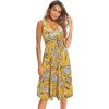 imageII ININ Womens 2025 Sundresses Casual Summer Tank Dress V Neck Sleeveless Button Down Midi Floral Beach Dress with PocketsFloral L