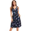 imageII ININ Womens 2025 Sundresses Casual Summer Tank Dress V Neck Sleeveless Button Down Midi Floral Beach Dress with PocketsFloral M
