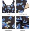 imageII ININ Womens 2025 Sundresses Casual Summer Tank Dress V Neck Sleeveless Button Down Midi Floral Beach Dress with PocketsFloral M