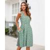 imageII ININ Womens 2025 Sundresses Casual Summer Tank Dress V Neck Sleeveless Button Down Midi Floral Beach Dress with PocketsFloralgreen