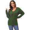 imageII ININ Womens Fall Sweater 2024 Long Sleeve Tops Fashion Outfits Trendy Casual V Neck Oversized Pullover SweatersArmygreen