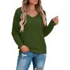 imageII ININ Womens Fall Sweater 2024 Long Sleeve Tops Fashion Outfits Trendy Casual V Neck Oversized Pullover SweatersArmygreen