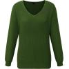 imageII ININ Womens Fall Sweater 2024 Long Sleeve Tops Fashion Outfits Trendy Casual V Neck Oversized Pullover SweatersArmygreen