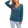 imageII ININ Womens Fall Sweater 2024 Long Sleeve Tops Fashion Outfits Trendy Casual V Neck Oversized Pullover SweatersBlue02