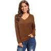 imageII ININ Womens Fall Sweater 2024 Long Sleeve Tops Fashion Outfits Trendy Casual V Neck Oversized Pullover SweatersCoffee