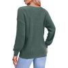 imageII ININ Womens Fall Sweater 2024 Long Sleeve Tops Fashion Outfits Trendy Casual V Neck Oversized Pullover SweatersGrey Green