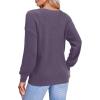 imageII ININ Womens Fall Sweater 2024 Long Sleeve Tops Fashion Outfits Trendy Casual V Neck Oversized Pullover SweatersGrey Purple