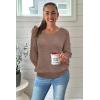 imageII ININ Womens Fall Sweater 2024 Long Sleeve Tops Fashion Outfits Trendy Casual V Neck Oversized Pullover SweatersLight Coffee