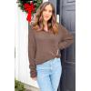 imageII ININ Womens Fall Sweater 2024 Long Sleeve Tops Fashion Outfits Trendy Casual V Neck Oversized Pullover SweatersLight Coffee