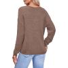 imageII ININ Womens Fall Sweater 2024 Long Sleeve Tops Fashion Outfits Trendy Casual V Neck Oversized Pullover SweatersLight Coffee