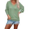 imageII ININ Womens Fall Sweater 2024 Long Sleeve Tops Fashion Outfits Trendy Casual V Neck Oversized Pullover SweatersLight Green