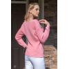 imageII ININ Womens Fall Sweater 2024 Long Sleeve Tops Fashion Outfits Trendy Casual V Neck Oversized Pullover SweatersPink