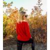 imageII ININ Womens Fall Sweater 2024 Long Sleeve Tops Fashion Outfits Trendy Casual V Neck Oversized Pullover SweatersRed