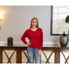 imageII ININ Womens Fall Sweater 2024 Long Sleeve Tops Fashion Outfits Trendy Casual V Neck Oversized Pullover SweatersRed
