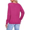 imageII ININ Womens Fall Sweater 2024 Long Sleeve Tops Fashion Outfits Trendy Casual V Neck Oversized Pullover SweatersRose Red