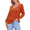 imageII ININ Womens Fall Sweater 2024 Long Sleeve Tops Fashion Outfits Trendy Casual V Neck Oversized Pullover SweatersRust
