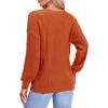 imageII ININ Womens Fall Sweater 2024 Long Sleeve Tops Fashion Outfits Trendy Casual V Neck Oversized Pullover SweatersRust