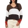 imageII ININ Womens Fall Sweater 2024 Long Sleeve Tops Fashion Outfits Trendy Casual V Neck Oversized Pullover SweatersWhitecoffee