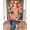 imageII ININ Womens Leopard Pullover Sweater Casual Sweatshirt Crew Neck Long Sleeve Knit Tops Blouse