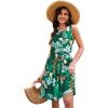 imageII ININ Womens Summer Casual Dress Sleeveless Midi Tank Dress Drawstring Button Down Sundress with PocketsFloral 07