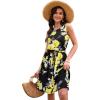 imageII ININ Womens Summer Casual Dress Sleeveless Midi Tank Dress Drawstring Button Down Sundress with PocketsFloral 10
