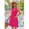 imageII ININ Womens Summer Casual Dress Sleeveless Midi Tank Dress Drawstring Button Down Sundress with PocketsRose Red
