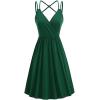 imageII ININ Womens Summer Dresses Casual Beach Boho Vacation Outfits Spaghetti Strap FloralSolid Sundress with PocketsBgreen