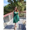 imageII ININ Womens Summer Dresses Casual Beach Boho Vacation Outfits Spaghetti Strap FloralSolid Sundress with PocketsBgreen