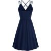 imageII ININ Womens Summer Dresses Casual Beach Boho Vacation Outfits Spaghetti Strap FloralSolid Sundress with PocketsBnavy