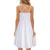 imageII ININ Womens Summer Dresses Casual Beach Boho Vacation Outfits Spaghetti Strap FloralSolid Sundress with PocketsBwhite