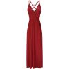 imageII ININ Womens Sundresses 2024 Fashion Outfits Wedding Guest Beach Dresses V Neck Spaghetti Strap High Waist Side Split Long Maxi Dress Wine