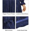 imageII ININ Womens Wedding Guest Dresses Long Sleeve Cocktail Dress Wrap V Neck Lace Tie Waist Mini Party DressNavy Blue