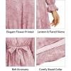 imageII ININ Womens Wedding Guest Dresses Long Sleeve Cocktail Dress Wrap V Neck Lace Tie Waist Mini Party DressPink1