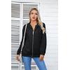 imageVICHYIE Corduroy Drawstring Hooded Pocket Zip Up Jacket Loose Shacket CoatBlack