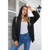 imageVICHYIE Corduroy Drawstring Hooded Pocket Zip Up Jacket Loose Shacket CoatBlack