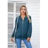 imageVICHYIE Corduroy Drawstring Hooded Pocket Zip Up Jacket Loose Shacket CoatBlue